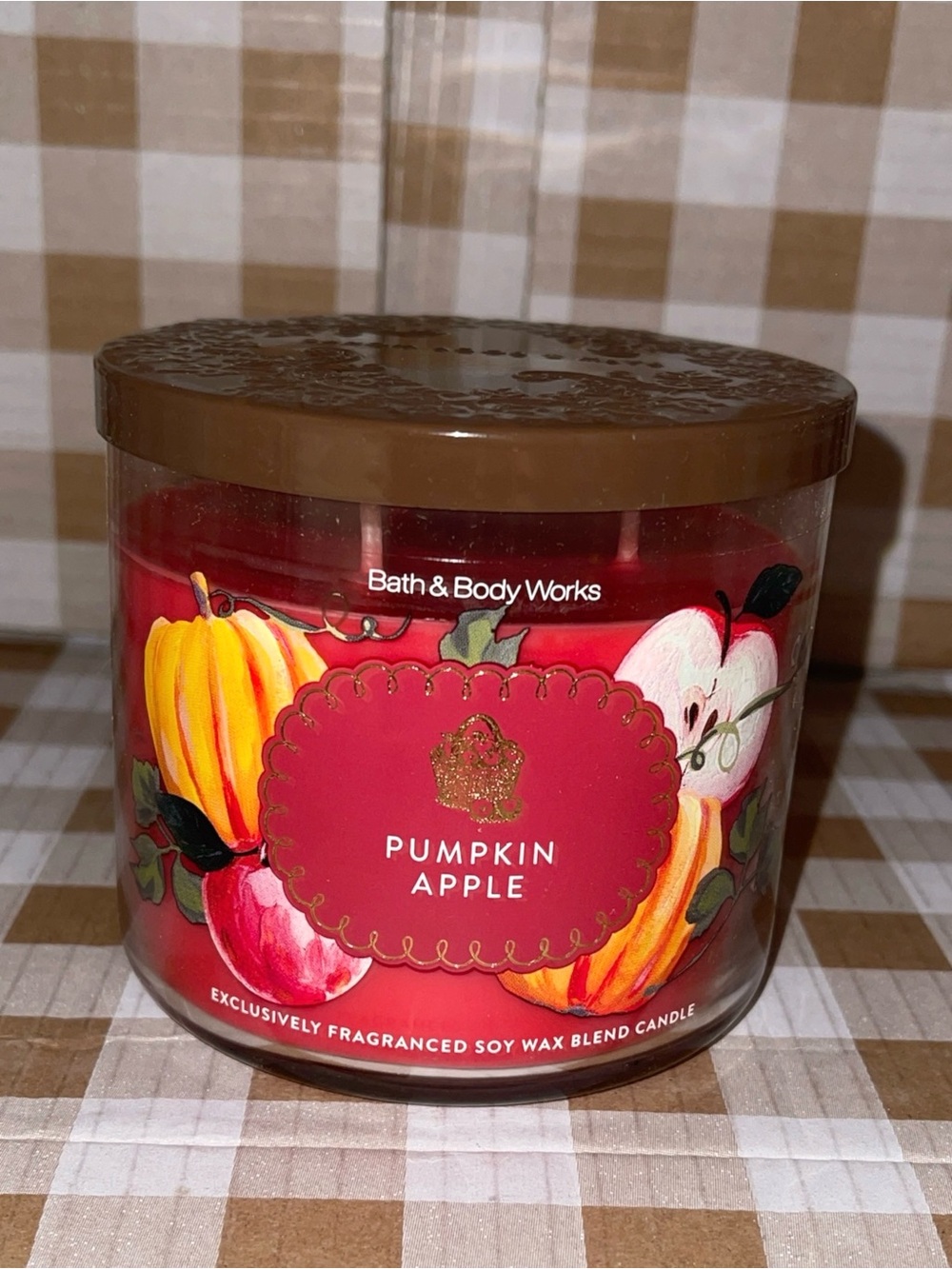 BATH & BODY WORKS PUMPKIN APPLE 3 WICK CANDLE